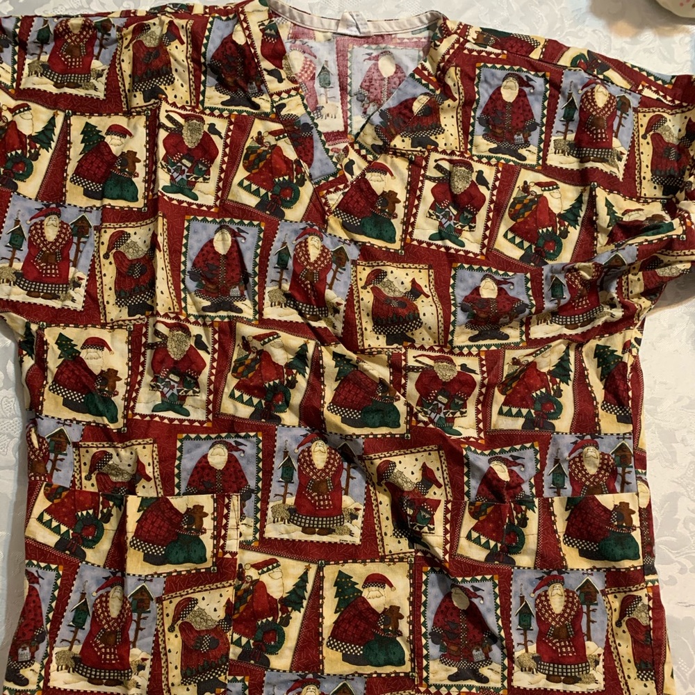 Christmas Holiday Scrub Top